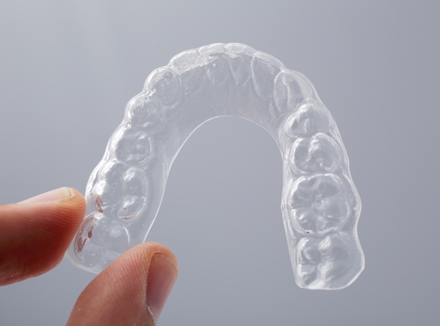 Close up of a dental retainer