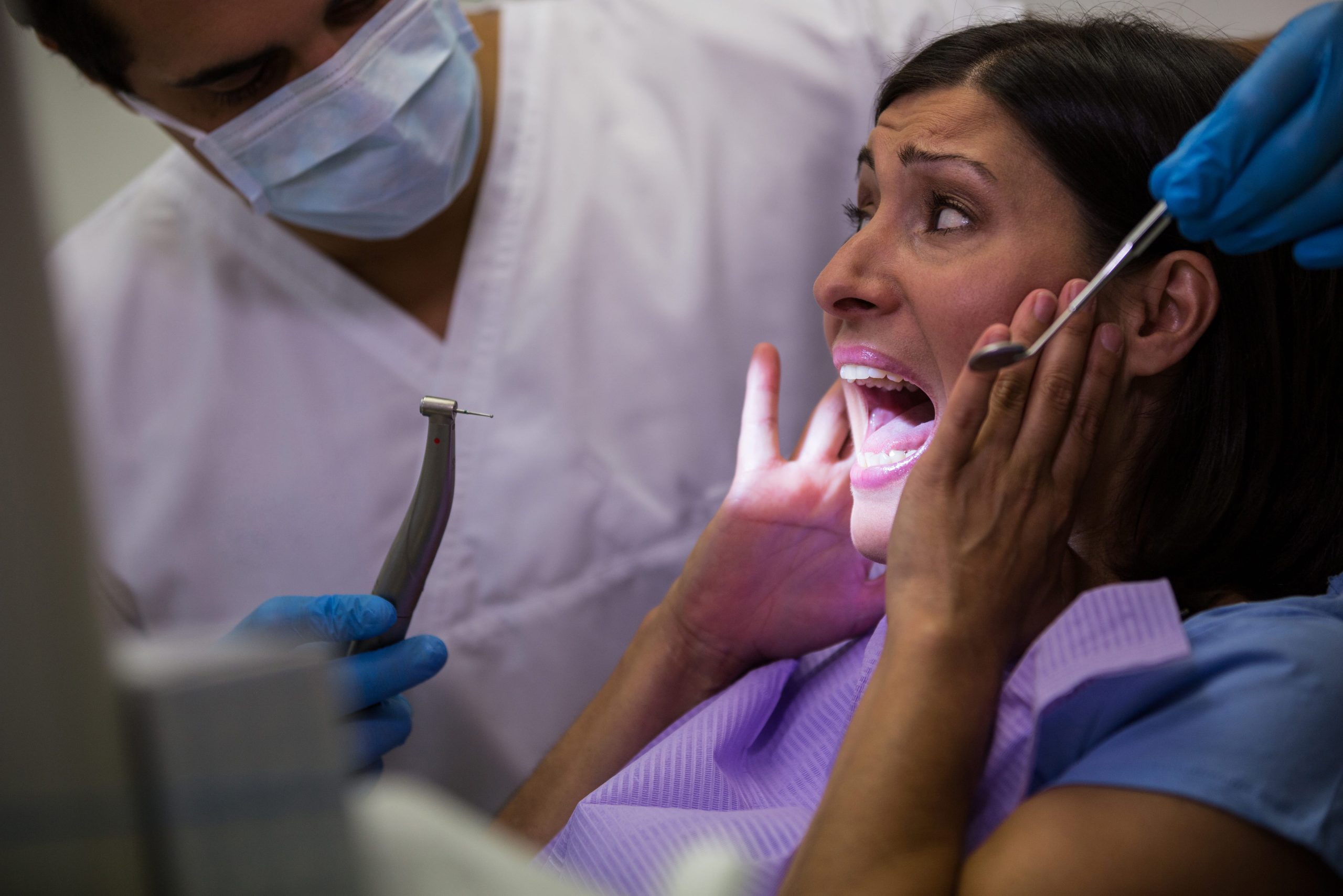 female with oral cancer